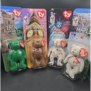 McDonald's Ty Beanie Babies International Set of Bears (4) Unopened packages